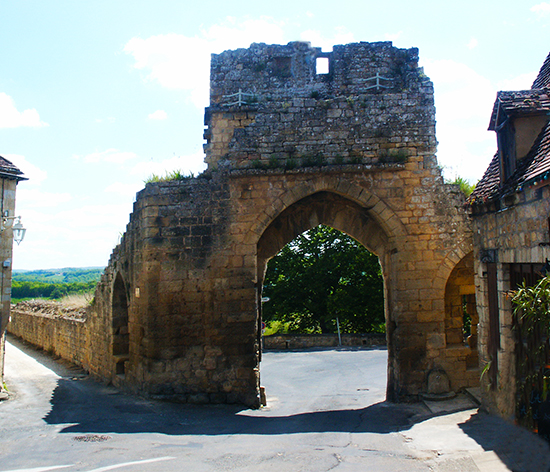 Photo of the Gate of the Knights Templar, Domme, France, by John Hulsey